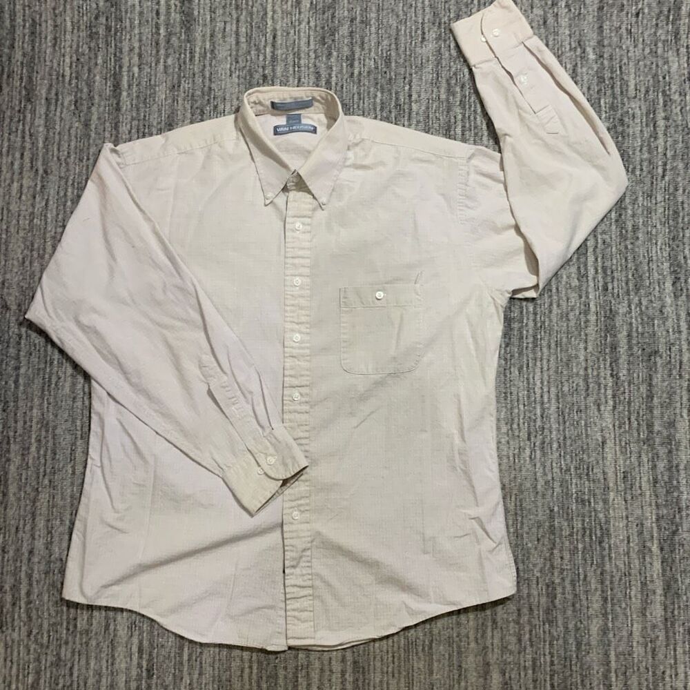 Vintage 80s Van Heusen Men's 17 34/35 Needle Point Tailoring Dress Shirt